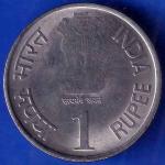 Republic India 1935-2010 Hyderabad Mint Reserve Bank Of India Platinum Jubilee One Rupee ANH1251