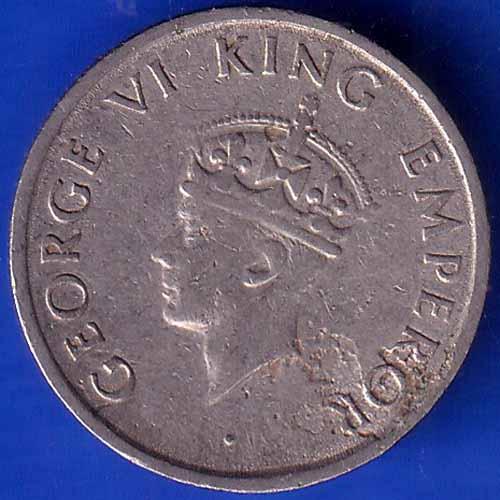 British India 1947 Bombay Mint George vi king quarter rupee coin ANH1352