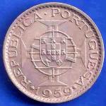 PORTUGUESE INDIA GOA 1 ESCUDO 1959 COIN ANH3401