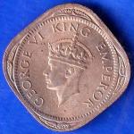 British India 1946 George VI King 1/2 Anna Coin ANH251