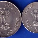Set of 2 Coins Republic india 1869 1948 Mahatma Gandhi One Rupee and 50 Paise Coin ANH602