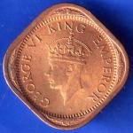 BRITISH INDIA 1942 GEORGE VI 1/2 ANNA RARE COIN HSK2