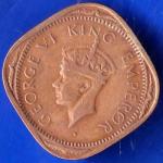 BRITISH INDIA 1943 GEORGE VI 2 ANNAS COIN ANH426