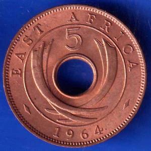 East africa 1964 five cents coin ANH1774