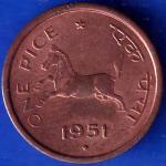 GOVERNMENT OF INDIA 1951 Bombay Mint One Pice Coin ANH1270