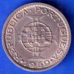 PORTUGUESE INDIA GOA 1 ESCUDO 1959 COIN ANH3023