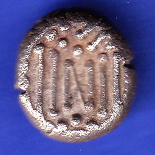 ANCIENT INDIA GADHAYA DYNASTY KING PORTRAIT COIN HSK380