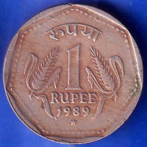 Republic India 1989 HYDERABAD Mint One Rupee Coin ANH1622