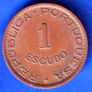 Mozambique 1 Escudo 1953 Rare Copper Coin ANH3024