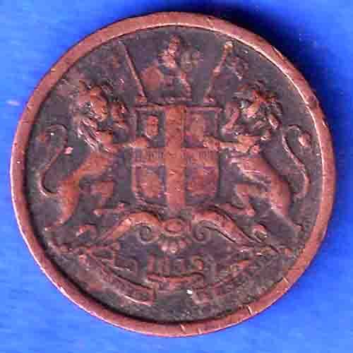 EAST INDIA COMPANY 1835 1/12 anna COPPER COIN SK888