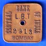 BANK TOKEN: CENTRAL BANK OF INDIA BOMBAY 2913 ANH2872