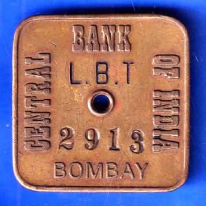 BANK TOKEN: CENTRAL BANK OF INDIA BOMBAY 2913 ANH2872