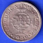 PORTUGUESE INDIA GOA 1 ESCUDO 1959 COIN ANH3274