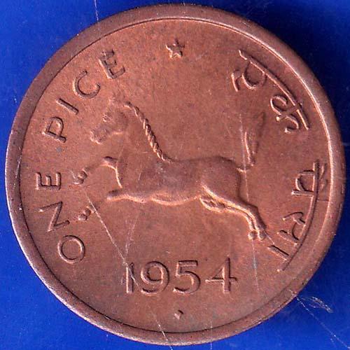 Governnment Of India 1954 Bombay Mint One Pice Coin ANH329
