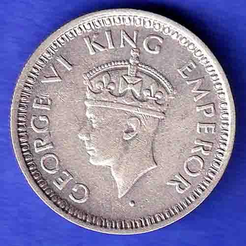 British India 1943 LAHORE MINT George Vi 1/4 Rupee Rare Silver coin HSK625