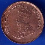 British India 1928 George V King 1/12 Anna Copper Coin ANH1325