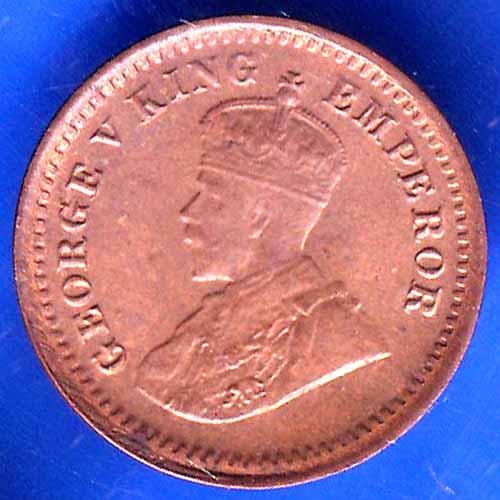 British India 1920 George V King 1/12 Anna Copper Coin ANH2675