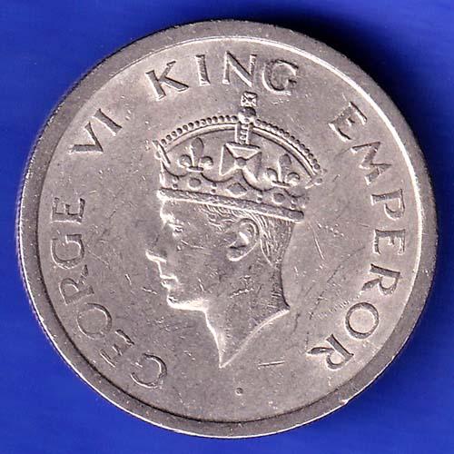 George VI King Emperor 1947 One Rupee Coin HSK385