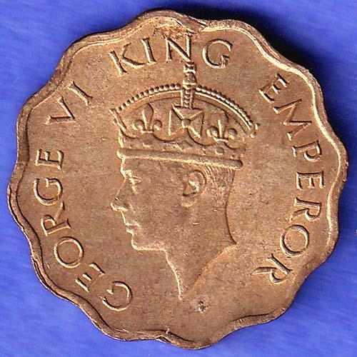 British India 1943 George Vi King One Anna Coin SK745