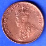 BRITISH INDIA 1929 GEORGE V KING EMPEROR ONE QUARTER ANNA SK939