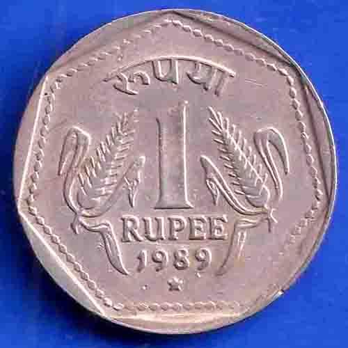 Republic India 1989 HYDERABAD Mint One Rupee Coin ANH3426