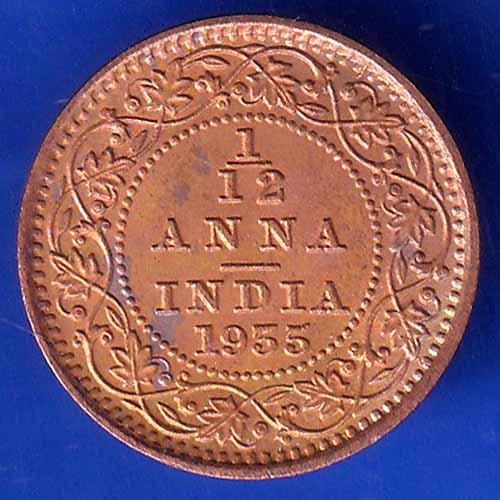 British India 1935 George V King Emperor 1/12 ANNA Coin ANH3027