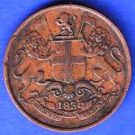 East India Company 1835 One Quarter Anna Copper Coin ANH3276