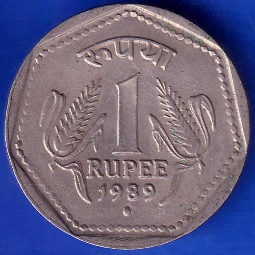 REPUBLIC INDIA 1989 NOIDA MINT ONE RUPEE COIN ANH331