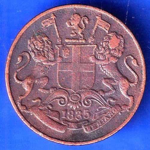 East India Company 1835 One Quarter Anna Copper Coin ANH3093