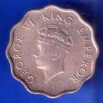British India 1939 Bombay Mint George VI King 1 Anna Coin ANH3094