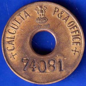 TOKEN 74081 CALCUTTA P&A OFFICE TOKEN ANH1280