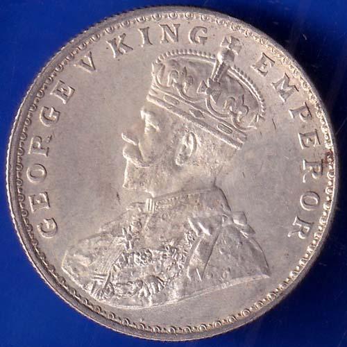 RARE British India 1921 Bombay Mint George VI One Rupee Silver Coin ANH145