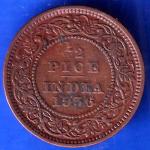 British India 1936 George V King Emperor Half Pice Coin ANH1980