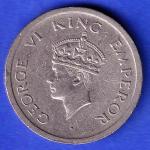 George VI King Emperor 1947 One Rupee Coin HSK241