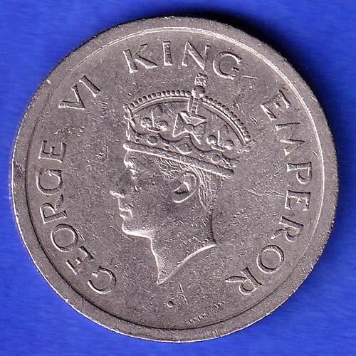 George VI King Emperor 1947 One Rupee Coin HSK241