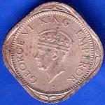 British India 1946 George VI King 1/2 Anna BOMBAY MINT Coin ANH2184