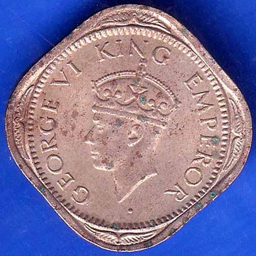 British India 1946 George VI King 1/2 Anna BOMBAY MINT Coin ANH2184