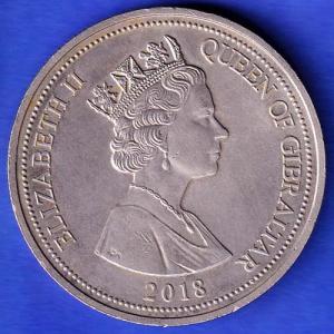 Elizabeth II Queen Of The Gibraltar 2018 One Crown Rare Coin ANH3233