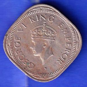 british india 1946 george vi two annas coin HSK298