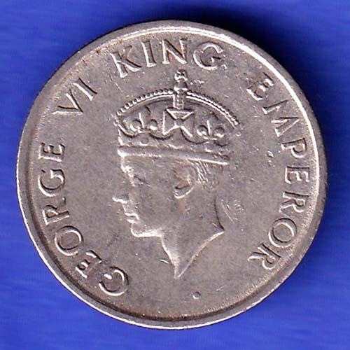 George VI King Emperor 1947 Bombay Mint One Rupee Coin HSK979