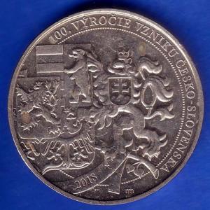 100 VYROCIE VZNIKU CESKO - SLOVENSKA 2018/1918  RARE COIN ANH1330