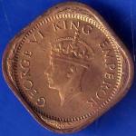 British India 1942 George VI King Half Anna Coin ANH1386
