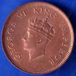 BRITISH INDIA 1939 GORGE VI KING ONE QUARTER ANNA COPPER COIN ANH1481