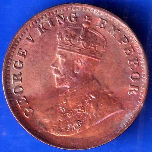British India 1919 George V One Quarter Anna Coin ANH1835