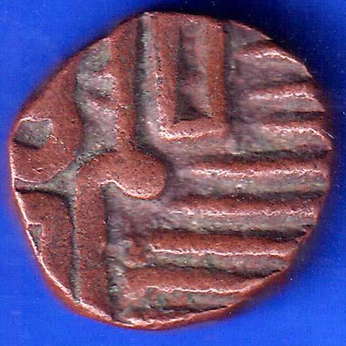 Navanagar State Shree Jaam One Dokdo Copper Coin ANH88