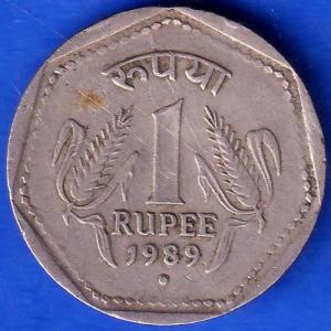 REPUBLIC INDIA 1989 NOIDA MINT ONE RUPEE COIN ANH285