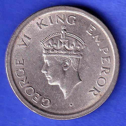 George VI King Emperor 1947 One Rupee Coin HSK545