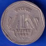 REPUBLIC INDIA 1989 NOIDA MINT ONE RUPEE COIN ANH833