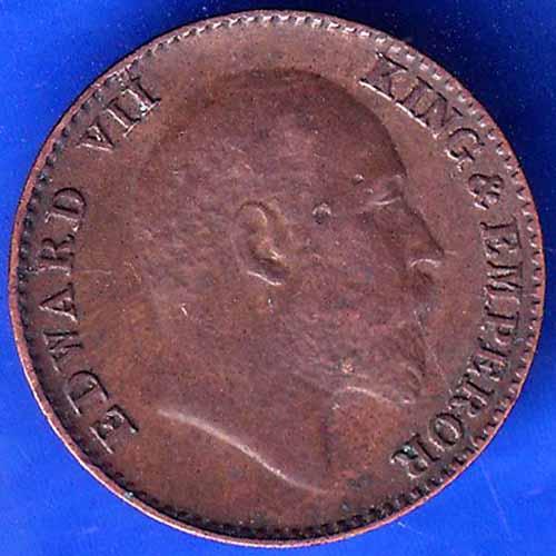 British India 1910 EDWARD VIIKING & EMPOROR 1/12 Anna Copper Coin ANH1389