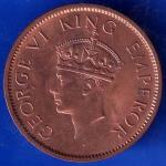 British India 1942 George VI King Emperor One Quarter Anna Copper Coin ANH1694